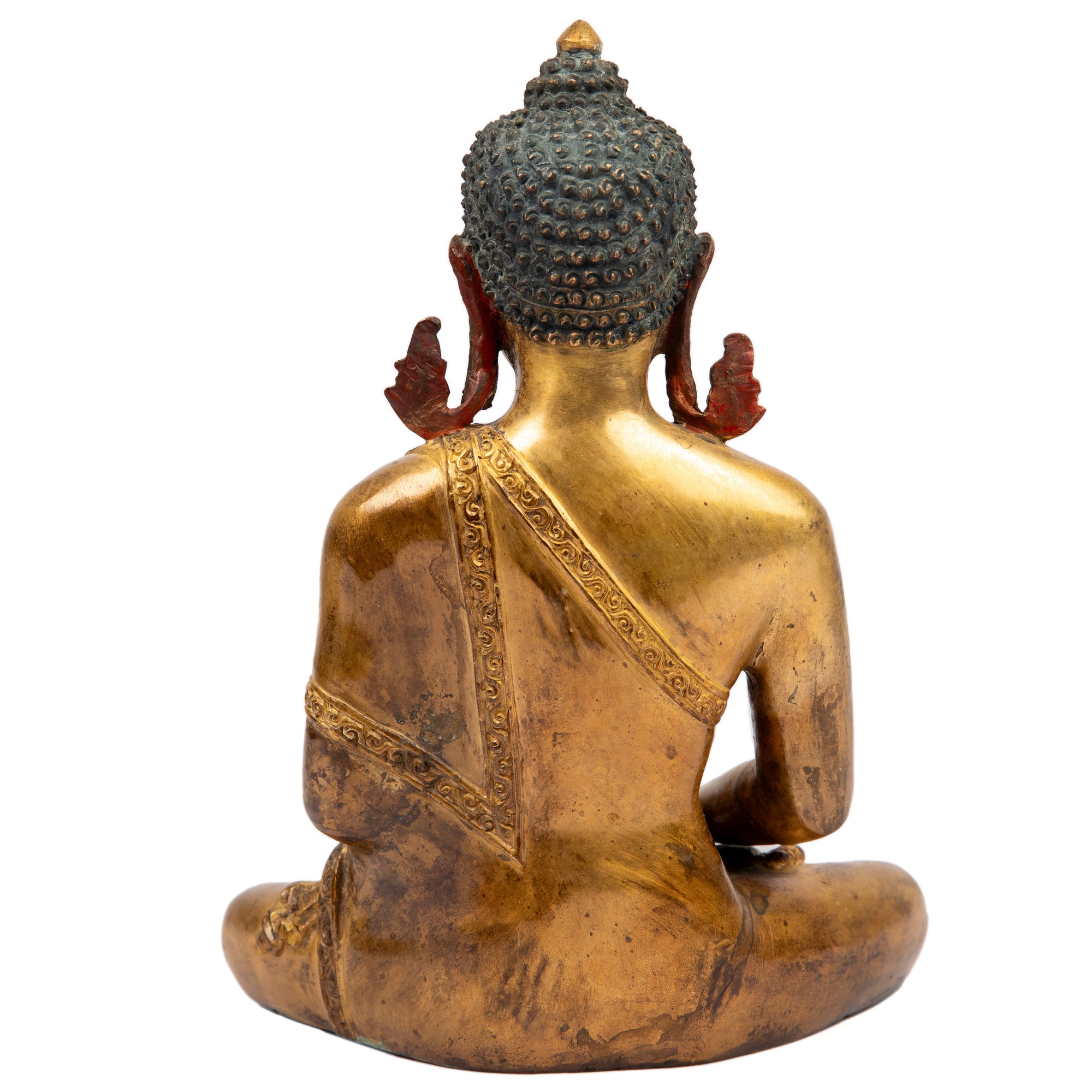 Amitabha, the Buddha of Infinite Light. Bronze statue in antique medieval style. This statue was part of the exhibition in the Patan Museum: "The Revival of Newari Woodcarving, 2024".