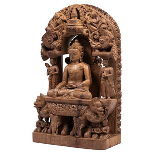 BOUDDHA SHAKYAMUNI - RÉPLIQUE DU STUPA DE SWWAYAMBUNATH, NÉPAL