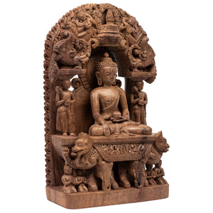 BOUDDHA SHAKYAMUNI - RÉPLIQUE DU STUPA DE SWWAYAMBUNATH, NÉPAL