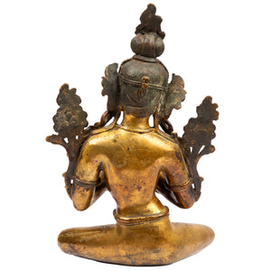 Bronze statue from Nepal in antique medieval style. Tara is one of the most important figures in Buddhism. She is a representation of the female aspect of Avalokiteshvara, the Buddha of Compassion. This statue was part of the exhibition in the Patan Museum: "The Revival of Newari Woodcarving, 2024".