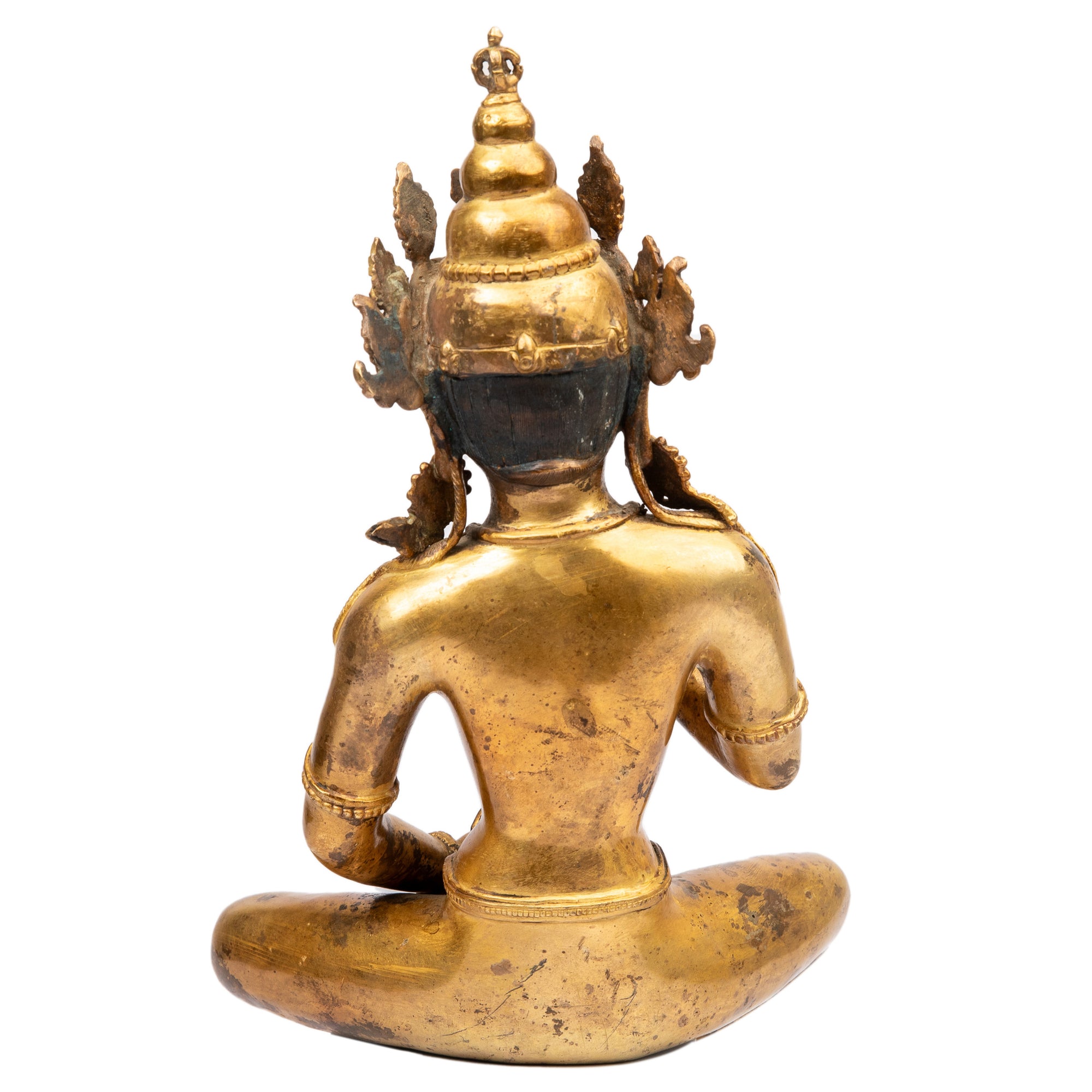 Bronze statue from Nepal, in antique medieval style. Vajradhara (holder of the diamond or thunderbolt) is considered as the primordial Buddha, supreme essence of all the Buddhas. This statue was part of the exhibition in the Patan Museum: "The Revival of Newari Woodcarving, 2024".