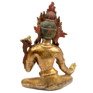 Bronze statue from Nepal in antique medieval style. Tara is one of the most important figures in Buddhism. She is a representation of the female aspect of Avalokiteshvara, the Buddha of Compassion. This statue was part of the exhibition in the Patan Museum: "The Revival of Newari Woodcarving, 2024".