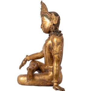 Bronze statue from Nepal, in antique medieval style. Worshipped by Hindus as well as Buddhists, Indra is the King of the gods and of their celestial realm. 
This statue was part of the exhibition in Patan Museum: "The Revival of Newari Woodcarving, 2024".