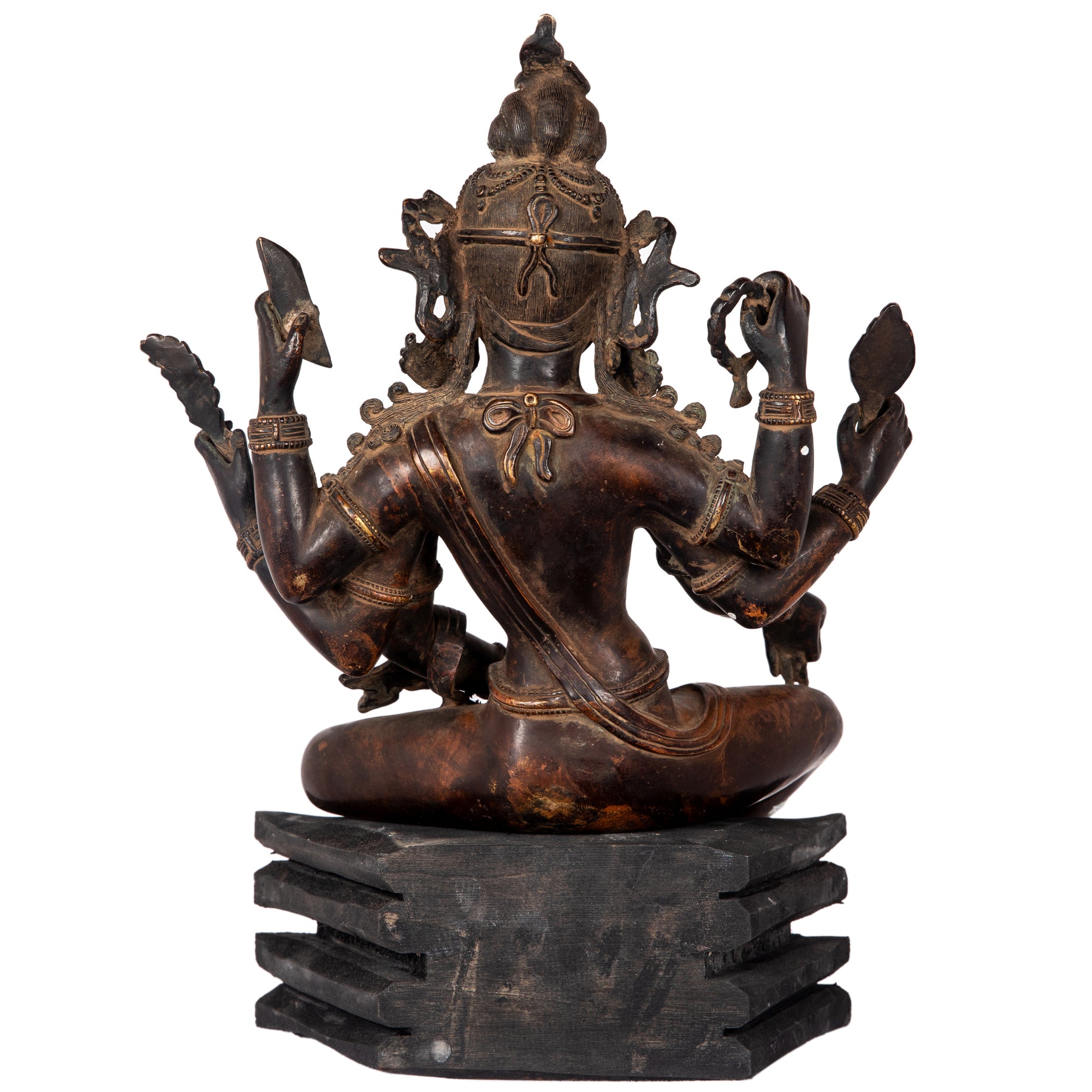 Bronze statue in antique medieval style. Buddhist goddess of prosperity, Basundhara (whose name means “Bearer of Treasure”) is associated with material and spiritual abundance. This statue was part of the exhibition in the Patan Museum: "The Revival of Newari Woodcarving, 2024".