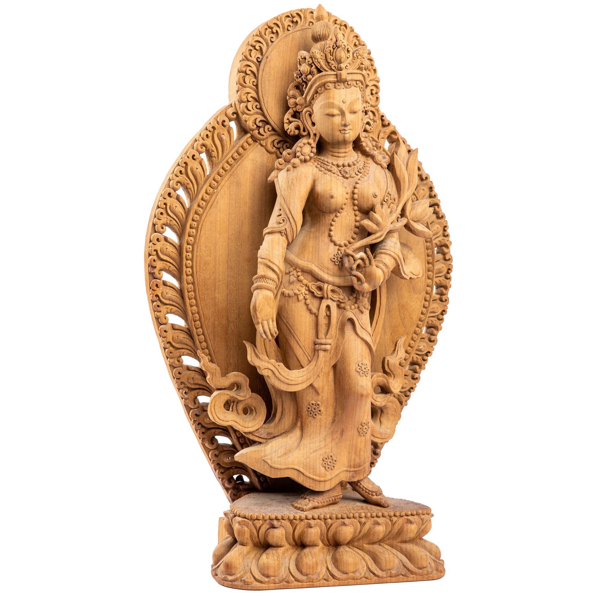 Nepal Academy of Fine Arts Special Awards 2023Woodcarving from Bhaktapur, Nepal. 
Tara is one of the most important figures in Buddhism. She is a representation of the female aspect of Avalokiteshvara, the Buddha of Compassion. This statue was part of the exhibition in the Patan Museum: "The Revival of Newari Woodcarving, 2024".