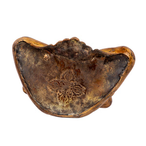 Bottom view of Amitabha bronze statue — sealed base for consecration, Patan, Nepal.