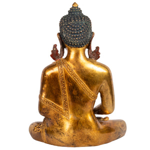 Amitabha Buddha bronze statue Nepal 22 cm 1.51 kg back view Himalayart