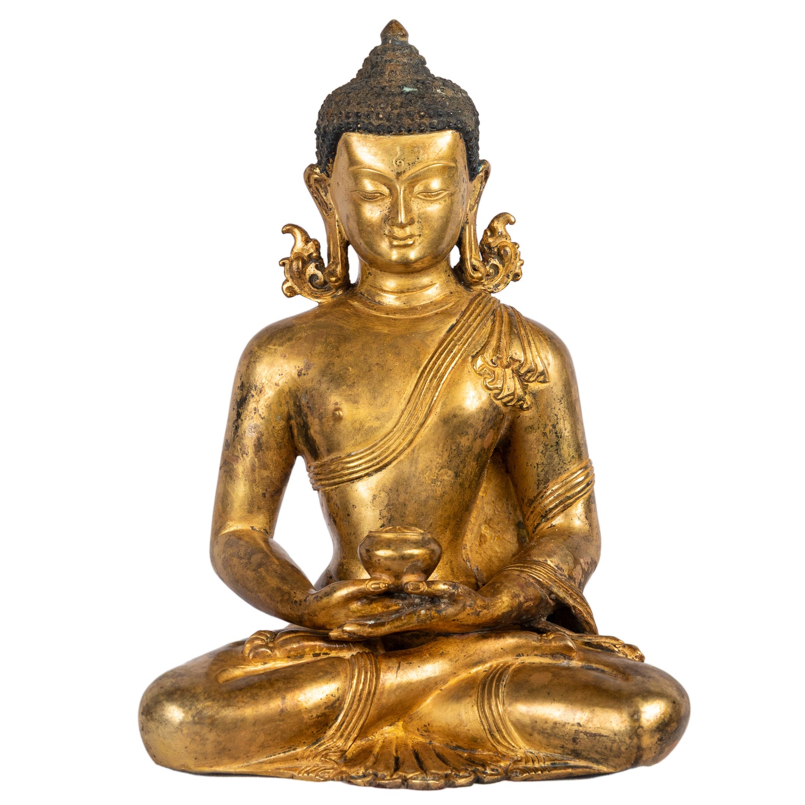 Amitabha Buddha gilt bronze statue 22 cm 1.945 kg Nepal front view Himalayart