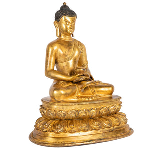 Amitabha Buddha gilt bronze sculpture Nepal 33 cm 4.160 kg right view Himalayart