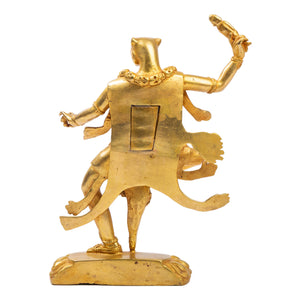 Animal-headed dakini Bardo sculpture gilt bronze Nepal back view for consecration Himalayart