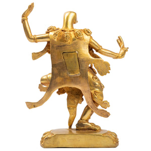 Animal-headed dakini bird head Bardo sculpture gilt bronze Nepal back view Himalayart