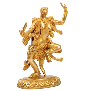 Animal-headed dakini bird head wrathful deity gilt bronze Nepal right view Himalayart