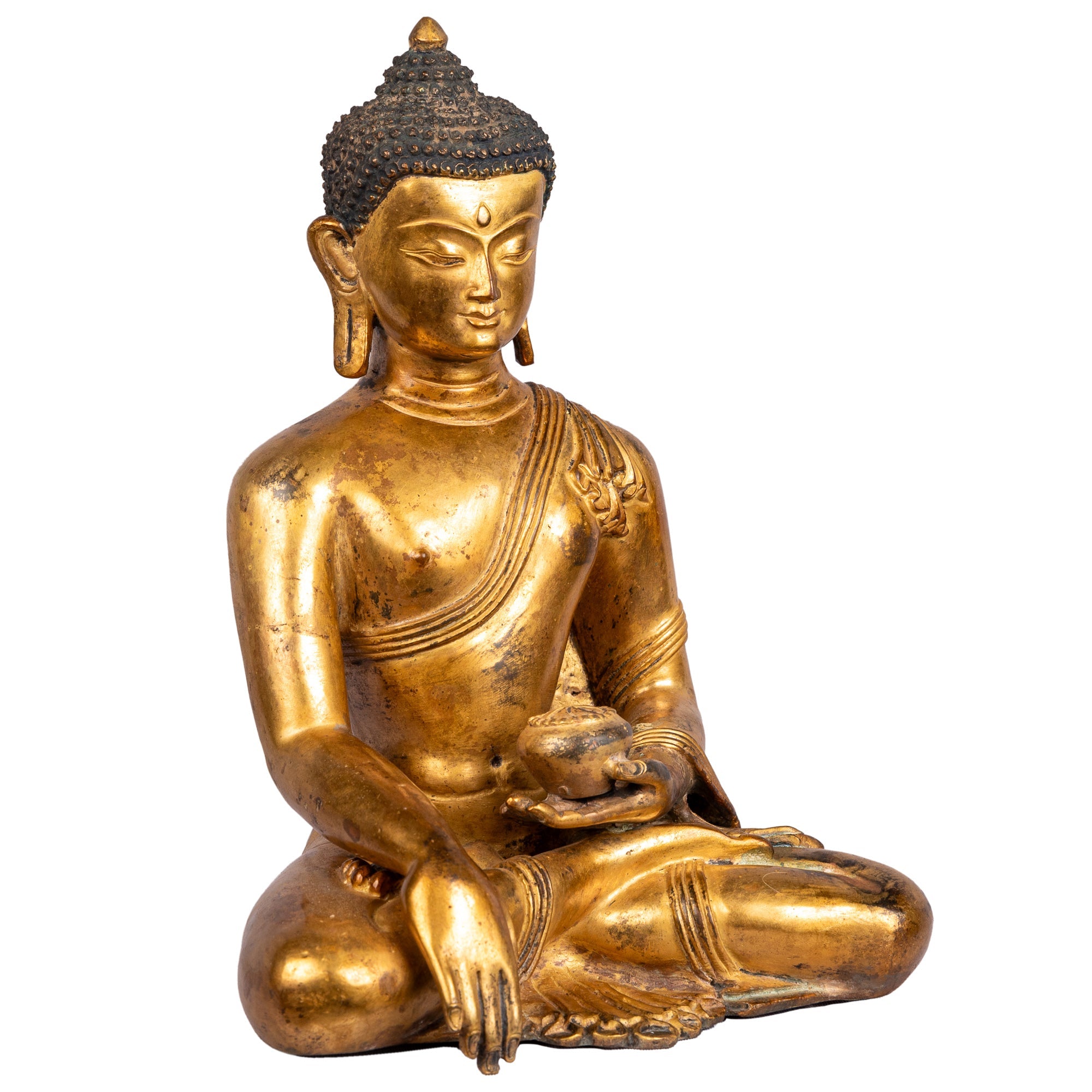 Right side view highlighting robe folds and calm profile.