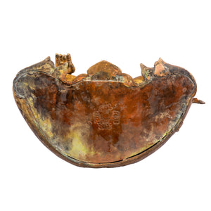 Buddha bronze statue 49cm 15.55kg — bottom view showing sealed base for consecration, 24K gold gilded, handmade in Patan Nepal.