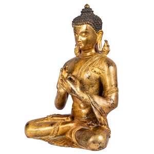 Right side view highlighting facial calm and balanced posture.