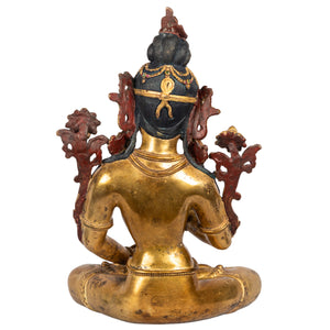 Green Tara gilt bronze statue Nepal 28 cm 2.535 kg back view Himalayart