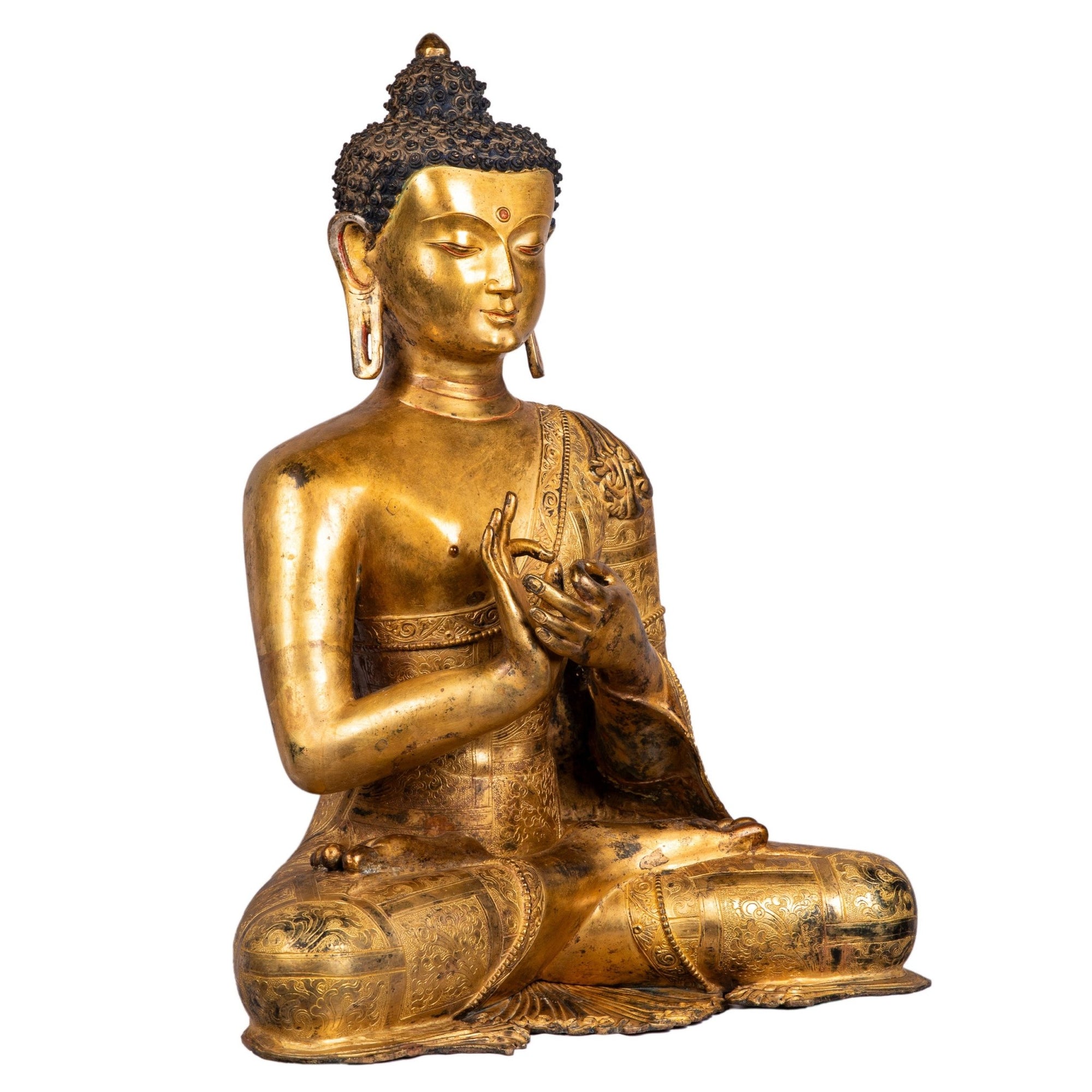 Maitreya – antique-style bronze statue handcrafted in Patan, Nepal by Newar master artisans – Himalay’Art, Himalayan art.