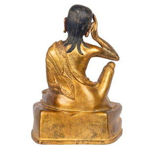 Milarepa bronze statue back view Tibetan Buddhist master