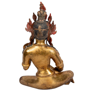 Saraswati – antique-style bronze statue handcrafted in Patan, Nepal by Newar master artisans, gilded with 24K gold and inlaid with gemstones