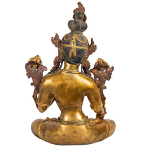 White Tara Buddhist statue Nepal back view Himalayart