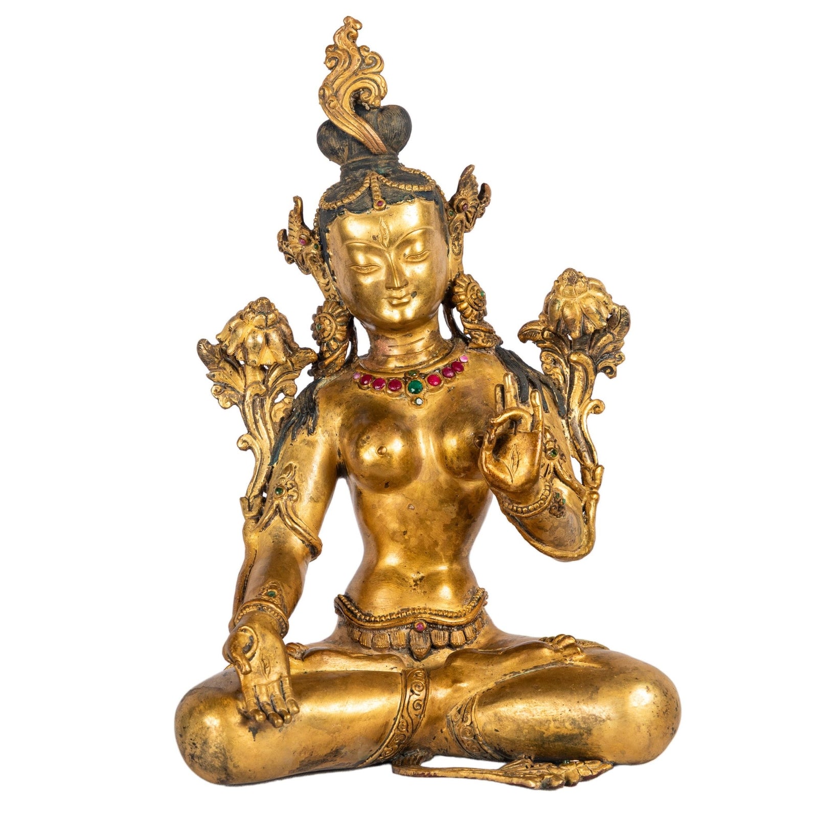 White Tara gilt bronze statue Nepal 28 cm 2.66 kg Himalayart