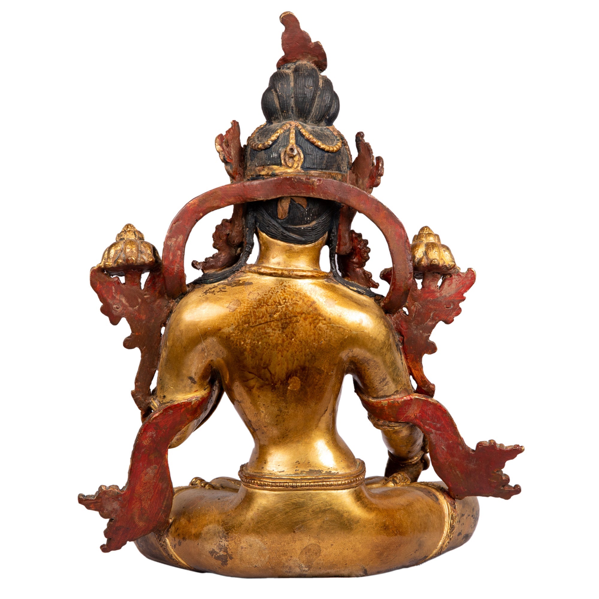 Back view of White Tara bronze — Patan craftsmanship.