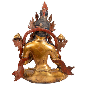 White Tara bronze statue — back view.